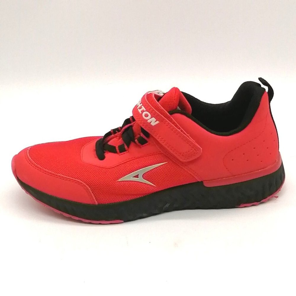 Ashion Unisex Kids Lace Up Hook & Loop Strap Closure Sneaker Red Black EUR‎ 36